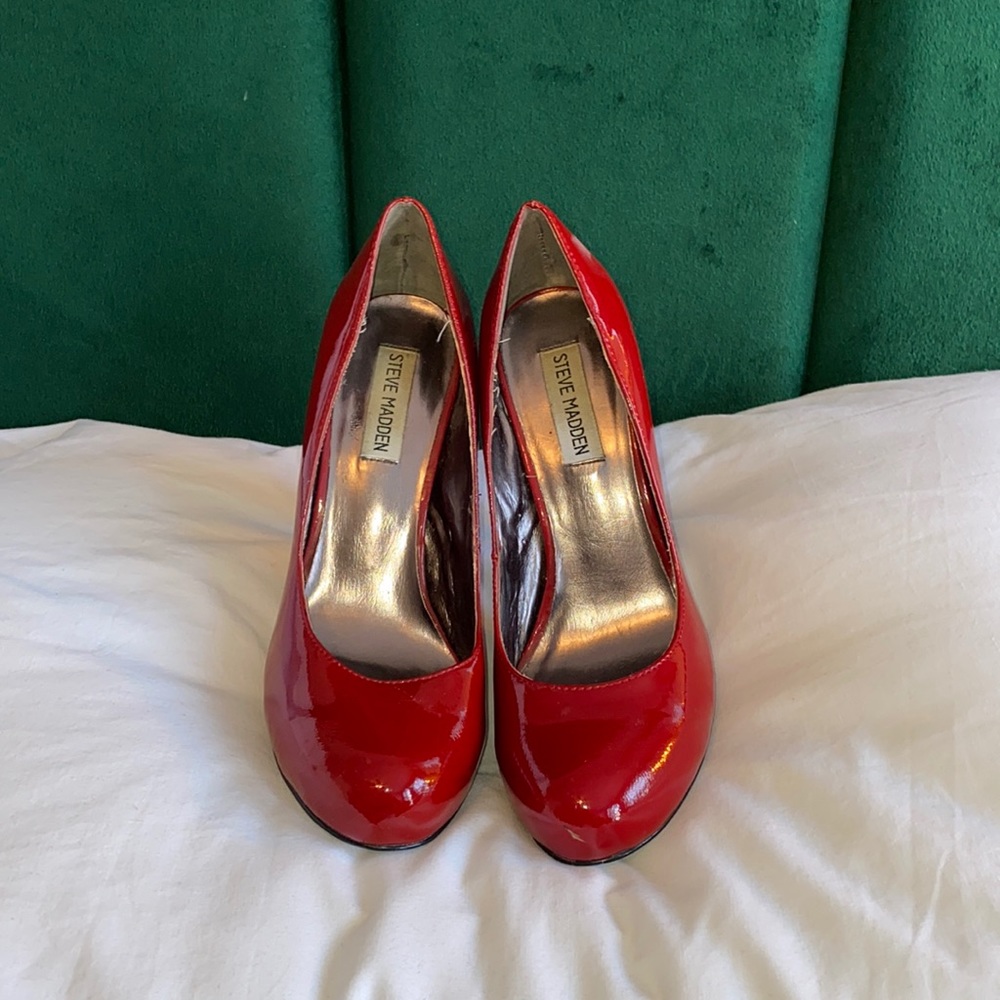 Steve Madden Patent Leather Red Heels